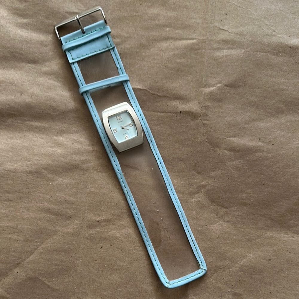 Bijoux Terner Blue Transparent Strap Watch - Picture 1 of 4
